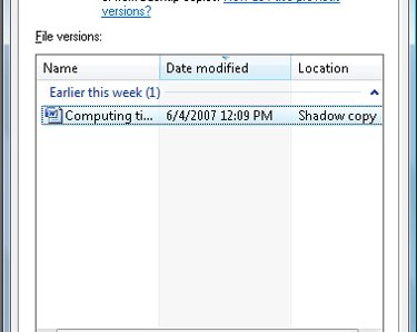 Windows Vista: как восстановить прежнюю версию документа