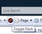 Быстрое включение/выключение Flash в Internet Explorer 7