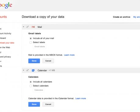 Как скачать все данные вашего Gmail и Google Calendar